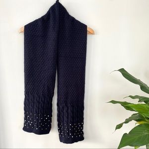 Accessories - Navy scarf with pearl accents Accessories - Navy scarf with pearl accents